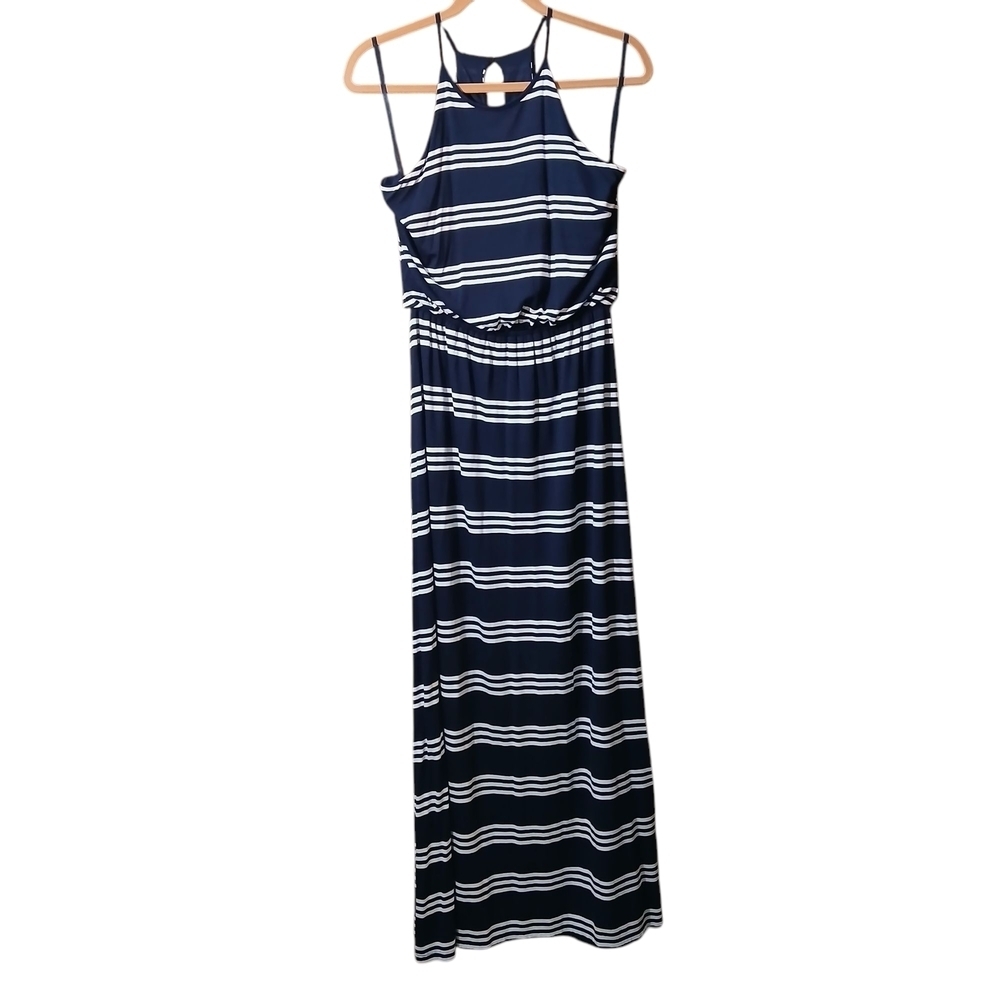 Ann Taylor Blue and White Maxi Dress
